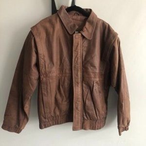 Midwest International Men's Brown Leather Jacket Size 40